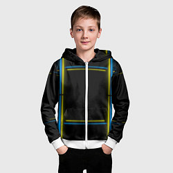 Толстовка на молнии детская Neon yellow blue, цвет: 3D-белый — фото 2