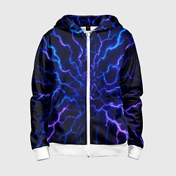 Толстовка на молнии детская Разряд молнии текстура, цвет: 3D-белый