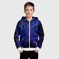 Толстовка на молнии детская Разряд молнии текстура, цвет: 3D-белый — фото 2