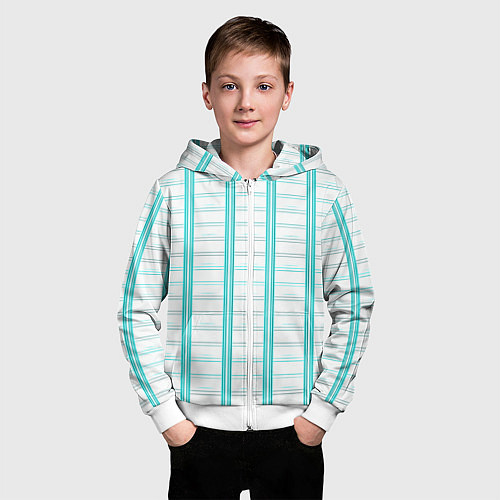 Детская толстовка на молнии Color white cage / 3D-Белый – фото 3