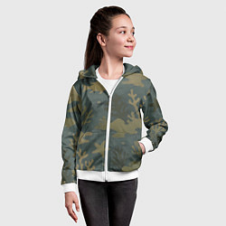 Толстовка на молнии детская Подводный камуфляж из рыб, цвет: 3D-белый — фото 2