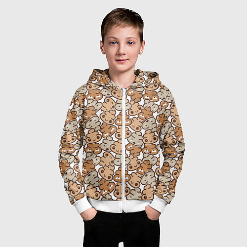 Детская толстовка на молнии Какашки / 3D-Белый – фото 3