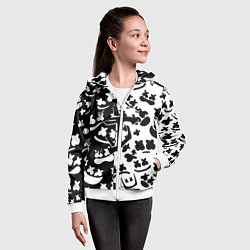 Толстовка на молнии детская Doom x Marshmello pattern, цвет: 3D-белый — фото 2