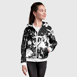 Толстовка на молнии детская Doom белые краски, цвет: 3D-белый — фото 2