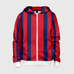 Толстовка на молнии детская Color black red stripes, цвет: 3D-белый