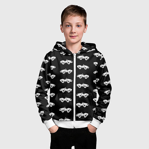 Детская толстовка на молнии Автомобили / 3D-Белый – фото 3