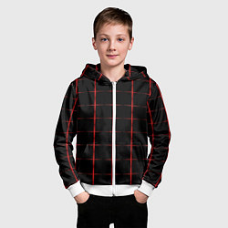 Толстовка на молнии детская Color black red crosses, цвет: 3D-белый — фото 2