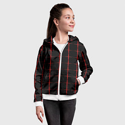 Толстовка на молнии детская Color black red crosses, цвет: 3D-белый — фото 2