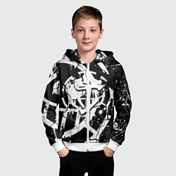 Толстовка на молнии детская Doom smile game, цвет: 3D-белый — фото 2