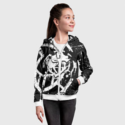 Толстовка на молнии детская Doom smile game, цвет: 3D-белый — фото 2