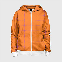 Толстовка на молнии детская Color orange stripe, цвет: 3D-белый