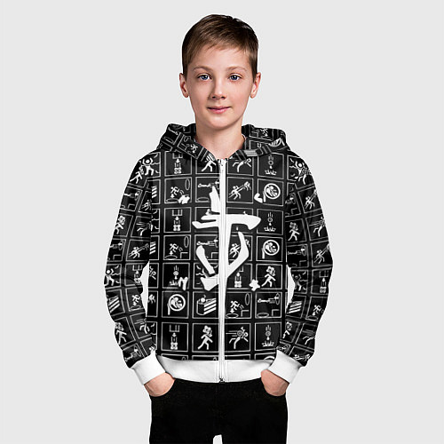 Детская толстовка на молнии Doom x portal / 3D-Белый – фото 3