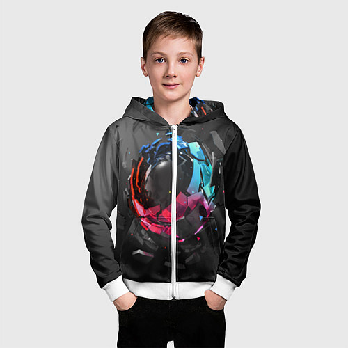 Детская толстовка на молнии Abstract graphics / 3D-Белый – фото 3