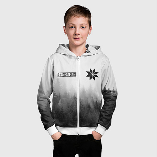 Детская толстовка на молнии Лес - это мой храм / 3D-Белый – фото 3