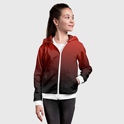 Толстовка на молнии детская Red gradient, цвет: 3D-белый — фото 2