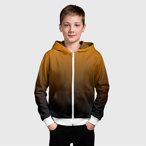 Детская толстовка на молнии Orange gradient / 3D-Белый – фото 3