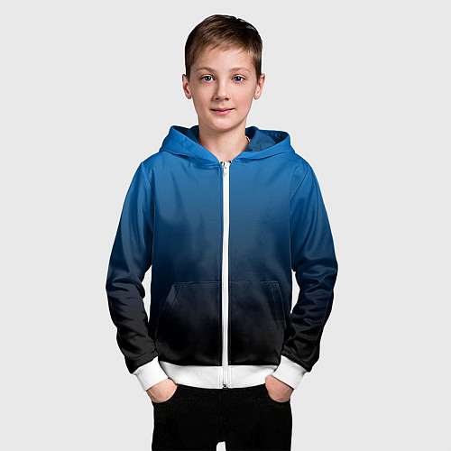Детская толстовка на молнии Blue gradient / 3D-Белый – фото 3