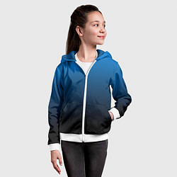 Толстовка на молнии детская Blue gradient, цвет: 3D-белый — фото 2
