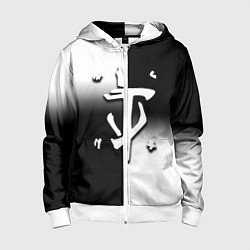 Толстовка на молнии детская Doom black geometry, цвет: 3D-белый