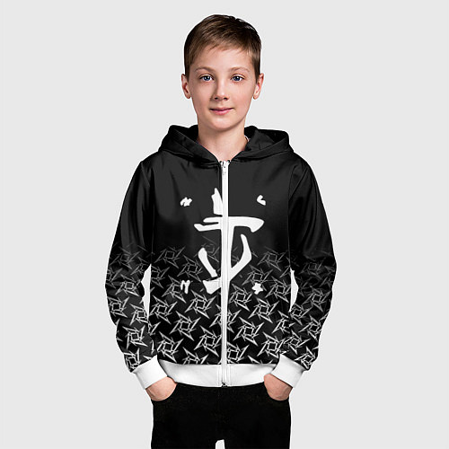 Детская толстовка на молнии Doom ninja / 3D-Белый – фото 3