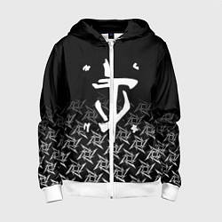 Толстовка на молнии детская Doom ninja, цвет: 3D-белый