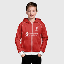 Толстовка на молнии детская Ливепрпуль домашняя форма 2025 2026, цвет: 3D-белый — фото 2