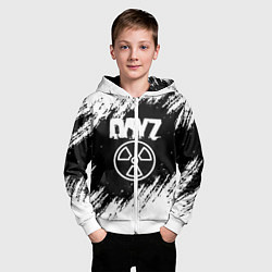 Толстовка на молнии детская Dayz белые краски лого, цвет: 3D-белый — фото 2