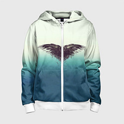 Детская толстовка на молнии Черный ворон - градиент