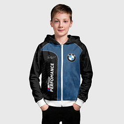 Толстовка на молнии детская BMW Performance Power, цвет: 3D-белый — фото 2