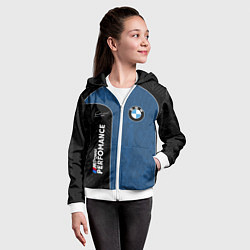 Толстовка на молнии детская BMW Performance Power, цвет: 3D-белый — фото 2