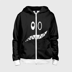 Толстовка на молнии детская Двойная эмоция, цвет: 3D-белый