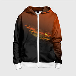 Толстовка на молнии детская Орел в облаках - градиент, цвет: 3D-белый