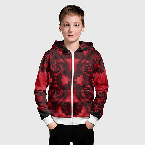 Детская толстовка на молнии Бесконечное кружево / 3D-Белый – фото 3