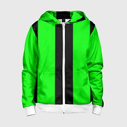 Толстовка на молнии детская Color black green, цвет: 3D-белый