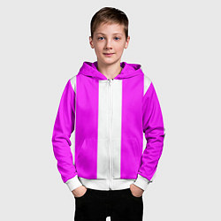 Толстовка на молнии детская Color white and pink, цвет: 3D-белый — фото 2