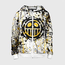 Толстовка на молнии детская Пираты сердца - Ван Пис, цвет: 3D-белый