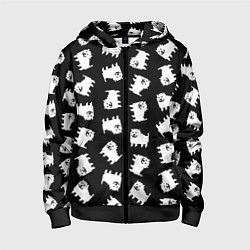 Толстовка на молнии детская Annoying dog pattern - Undertale, цвет: 3D-черный