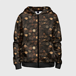 Толстовка на молнии детская Монеты - паттерн, цвет: 3D-черный