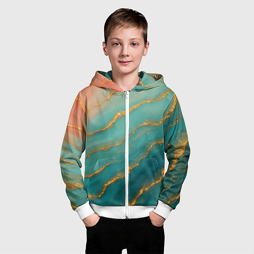 Детская толстовка на молнии Богатый цветовой переход / 3D-Белый – фото 3