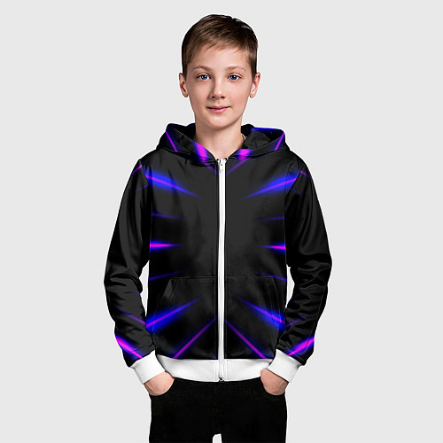 Детская толстовка на молнии Color black neon neon / 3D-Белый – фото 3