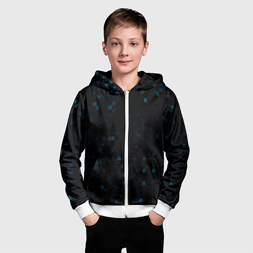 Детская толстовка на молнии Color dark blue khaki / 3D-Белый – фото 3