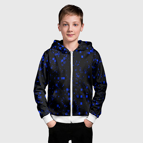 Детская толстовка на молнии Color blue khaki / 3D-Белый – фото 3