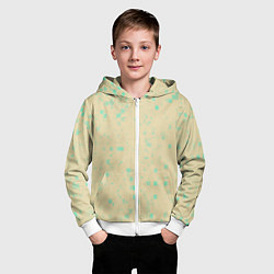 Толстовка на молнии детская Color beige turquoise, цвет: 3D-белый — фото 2