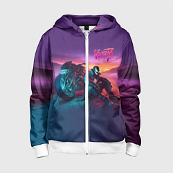 Детская толстовка на молнии Venom near his motorcycle - ai art fantasy