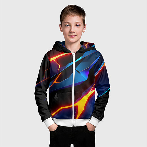 Детская толстовка на молнии Галактический / 3D-Белый – фото 3