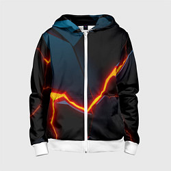 Толстовка на молнии детская Plate split, цвет: 3D-белый