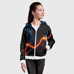 Толстовка на молнии детская Plate split, цвет: 3D-белый — фото 2