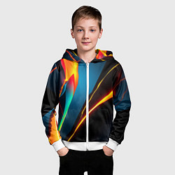 Толстовка на молнии детская Multicoloured neon, цвет: 3D-белый — фото 2