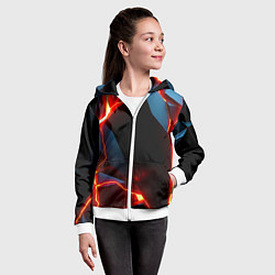 Толстовка на молнии детская Tile breaking, цвет: 3D-белый — фото 2