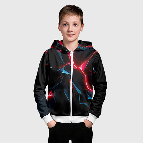 Детская толстовка на молнии Neon multicolored / 3D-Белый – фото 3